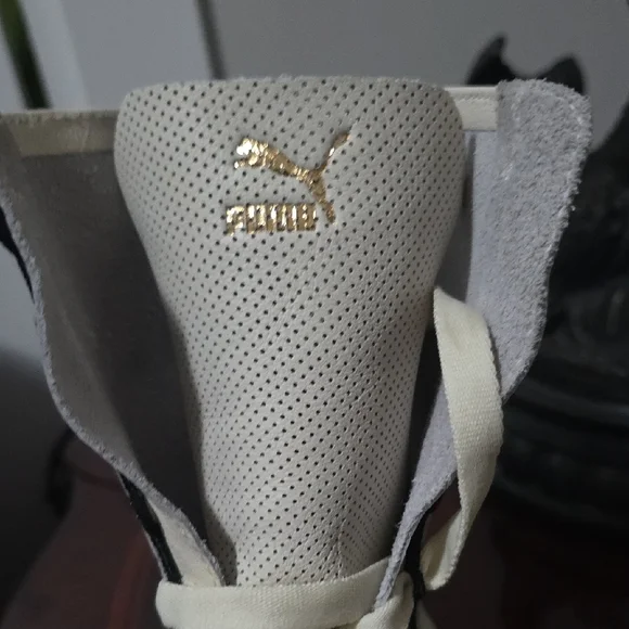 Puma Women's High-Top Cream and Black Sneakers - Picture 3 of 11